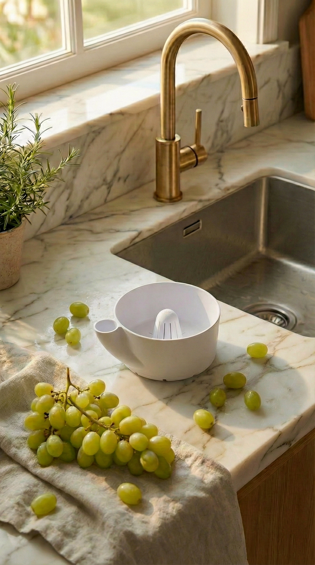 FlowWash Bowl - Smart Rice, Fruit & Veggie Washer